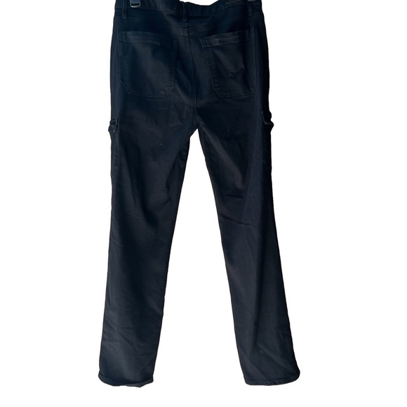 Paige Jolie Slim Straight Cargo Jeans in Black Shadow Size 27 - Picture 6 of 8